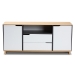 Baxton Studio Reed Mid-Century Modern Multicolor 2-Door Wood Dining Room Sideboard - BSOMPC8005-Oak/Grey/White-Sideboard