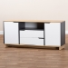 Baxton Studio Reed Mid-Century Modern Multicolor 2-Door Wood Dining Room Sideboard - BSOMPC8005-Oak/Grey/White-Sideboard