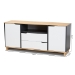 Baxton Studio Reed Mid-Century Modern Multicolor 2-Door Wood Dining Room Sideboard - BSOMPC8005-Oak/Grey/White-Sideboard