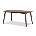 Baxton Studio Amato Mid-Century Modern Light Gray Fabric Upholstered Walnut Finished Wood 5-Piece Dining Set - BSOAeron-Light Grey/Walnut-5PC Dining Set