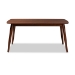 Baxton Studio Edna Mid-Century Modern Walnut Finished Wood Dining Table - BSOFlora-Walnut-DT