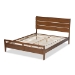Baxton Studio Avena Mid-Century Modern Walnut Finished Wood Queen Size Platform bed - BSOAvena-Walnut-Queen