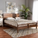 Baxton Studio Avena Mid-Century Modern Walnut Finished Wood Queen Size Platform bed - BSOAvena-Walnut-Queen