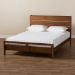 Baxton Studio Avena Mid-Century Modern Walnut Finished Wood Queen Size Platform bed - BSOAvena-Walnut-Queen
