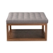 Baxton Studio Alvere Modern and Contemporary Grey Fabric Upholstered Walnut Finished Cocktail Ottoman - BSOBBT5365-Grey/Walnut-Otto