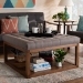 Baxton Studio Alvere Modern and Contemporary Grey Fabric Upholstered Walnut Finished Cocktail Ottoman - BSOBBT5365-Grey/Walnut-Otto