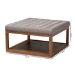 Baxton Studio Alvere Modern and Contemporary Grey Fabric Upholstered Walnut Finished Cocktail Ottoman - BSOBBT5365-Grey/Walnut-Otto