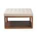 Baxton Studio Alvere Modern and Contemporary Beige Fabric Upholstered Walnut Finished Cocktail Ottoman - BSOBBT5365-Beige/Walnut-Otto