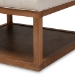 Baxton Studio Alvere Modern and Contemporary Beige Fabric Upholstered Walnut Finished Cocktail Ottoman - BSOBBT5365-Beige/Walnut-Otto