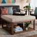 Baxton Studio Alvere Modern and Contemporary Beige Fabric Upholstered Walnut Finished Cocktail Ottoman - BSOBBT5365-Beige/Walnut-Otto