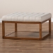 Baxton Studio Alvere Modern and Contemporary Beige Fabric Upholstered Walnut Finished Cocktail Ottoman - BSOBBT5365-Beige/Walnut-Otto
