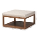 Baxton Studio Alvere Modern and Contemporary Beige Fabric Upholstered Walnut Finished Cocktail Ottoman - BSOBBT5365-Beige/Walnut-Otto