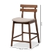 Baxton Studio Larine Modern and Contemporary Light Grey Fabric Upholstered Walnut Finished 2-Piece Wood Counter Stool Set - BSOBoba-Light Grey/Walnut-Counter Stool
