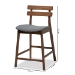 Baxton Studio Larine Modern and Contemporary Dark Grey Fabric Upholstered Walnut Finished 2-Piece Wood Counter Stool Set - BSOBoba-Dark Grey/Walnut-Counter Stool