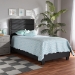 Baxton Studio Ansa Modern and Contemporary Dark Grey Fabric Upholstered Twin Size Bed - BSOCF9084C-Charcoal-Twin