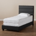 Baxton Studio Ansa Modern and Contemporary Dark Grey Fabric Upholstered Twin Size Bed - BSOCF9084C-Charcoal-Twin