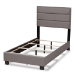 Baxton Studio Ansa Modern and Contemporary Grey Fabric Upholstered Twin Size Bed - BSOCF9084C-Grey-Twin