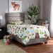 Baxton Studio Ansa Modern and Contemporary Grey Fabric Upholstered Twin Size Bed - BSOCF9084C-Grey-Twin