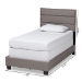 Baxton Studio Ansa Modern and Contemporary Grey Fabric Upholstered Twin Size Bed - BSOCF9084C-Grey-Twin