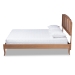 Baxton Studio Marieke Vintage French Inspired Ash Wanut Finished Wood and Synthetic Rattan King Size Platform Bed - BSOMG97132-Ash Walnut Rattan-King