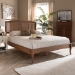 Baxton Studio Marieke Vintage French Inspired Ash Wanut Finished Wood and Synthetic Rattan King Size Platform Bed - BSOMG97132-Ash Walnut Rattan-King