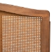 Baxton Studio Marieke Mid-Century Modern Ash Wanut Finished Wood and Synthetic Rattan Full Size Headboard - BSOMG97132-Ash Walnut Rattan-Full-Headboard