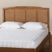 Baxton Studio Marieke Mid-Century Modern Ash Wanut Finished Wood and Synthetic Rattan Full Size Headboard - BSOMG97132-Ash Walnut Rattan-Full-Headboard