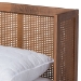 Baxton Studio Rina Mid-Century Modern Ash Wanut Finished Wood and Synthetic Rattan Full Size Platform Bed with Wrap-Around Headboard - BSOMG97151-Ash Walnut Rattan-Full