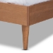Baxton Studio Rina Mid-Century Modern Ash Wanut Finished Wood and Synthetic Rattan Full Size Platform Bed with Wrap-Around Headboard - BSOMG97151-Ash Walnut Rattan-Full