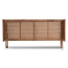 Baxton Studio Rina Mid-Century Modern Ash Wanut Finished Wood and Synthetic Rattan Full Size Wrap-Around Headboard - BSOMG97151-Ash Walnut Rattan-Full-Headboard
