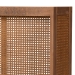 Baxton Studio Rina Mid-Century Modern Ash Wanut Finished Wood and Synthetic Rattan Full Size Wrap-Around Headboard - BSOMG97151-Ash Walnut Rattan-Full-Headboard