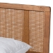 Baxton Studio Romy Vintage French Inspired Ash Wanut Finished Wood and Synthetic Rattan Full Size Platform Bed - BSOMG0005-Ash Walnut Rattan-Full
