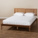 Baxton Studio Romy Vintage French Inspired Ash Wanut Finished Wood and Synthetic Rattan Full Size Platform Bed - BSOMG0005-Ash Walnut Rattan-Full