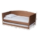 Baxton Studio Veles Mid-Century Modern Ash Wanut Finished Wood Daybed with Trundle - BSOMG0016-Ash Walnut-Daybed with Trundle