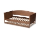 Baxton Studio Veles Mid-Century Modern Ash Wanut Finished Wood Daybed with Trundle - BSOMG0016-Ash Walnut-Daybed with Trundle