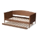 Baxton Studio Veles Mid-Century Modern Ash Wanut Finished Wood Daybed with Trundle - BSOMG0016-Ash Walnut-Daybed with Trundle