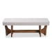 Baxton Studio Theo Mid-Century Modern Greyish Beige Fabric Upholstered Walnut Finished Bench - BSOBBT5368-Greyish Beige/Walnut-Bench
