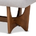 Baxton Studio Theo Mid-Century Modern Greyish Beige Fabric Upholstered Walnut Finished Bench - BSOBBT5368-Greyish Beige/Walnut-Bench