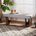 Baxton Studio Theo Mid-Century Modern Greyish Beige Fabric Upholstered Walnut Finished Bench - BSOBBT5368-Greyish Beige/Walnut-Bench
