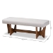 Baxton Studio Theo Mid-Century Modern Greyish Beige Fabric Upholstered Walnut Finished Bench - BSOBBT5368-Greyish Beige/Walnut-Bench