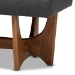 Baxton Studio Theo Mid-Century Modern Dark Grey Fabric Upholstered Walnut Finished Bench - BSOBBT5368-Dark Grey/Walnut-Bench
