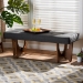 Baxton Studio Theo Mid-Century Modern Dark Grey Fabric Upholstered Walnut Finished Bench - BSOBBT5368-Dark Grey/Walnut-Bench