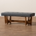 Baxton Studio Theo Mid-Century Modern Dark Grey Fabric Upholstered Walnut Finished Bench - BSOBBT5368-Dark Grey/Walnut-Bench