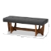 Baxton Studio Theo Mid-Century Modern Dark Grey Fabric Upholstered Walnut Finished Bench - BSOBBT5368-Dark Grey/Walnut-Bench