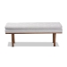 Baxton Studio Arne Mid-Century Modern Greyish Beige Fabric Upholstered Walnut Finished Bench - BSOBBT5369-Greyish Beige/Walnut-Bench
