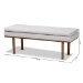 Baxton Studio Arne Mid-Century Modern Greyish Beige Fabric Upholstered Walnut Finished Bench - BSOBBT5369-Greyish Beige/Walnut-Bench