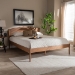 Baxton Studio Leanora Mid-Century Modern Ash Wanut Finished Full Size Wood Platform Bed - BSOMG0006-Ash Walnut-Full