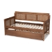 Baxton Studio Toveli Vintage French Inspired Ash Wanut Finished Wood and Synthetic Rattan Daybed with Trundle - BSOMG0015-Ash Walnut Rattan-Daybed-T/T