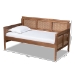 Baxton Studio Toveli Vintage French Inspired Ash Wanut Finished Wood and Synthetic Rattan Daybed - BSOMG0015-Ash Walnut Rattan-Daybed
