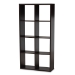 Baxton Studio Janne Modern and Contemporary Dark Brown Finished 8-Cube Multipurpose Storage Shelf